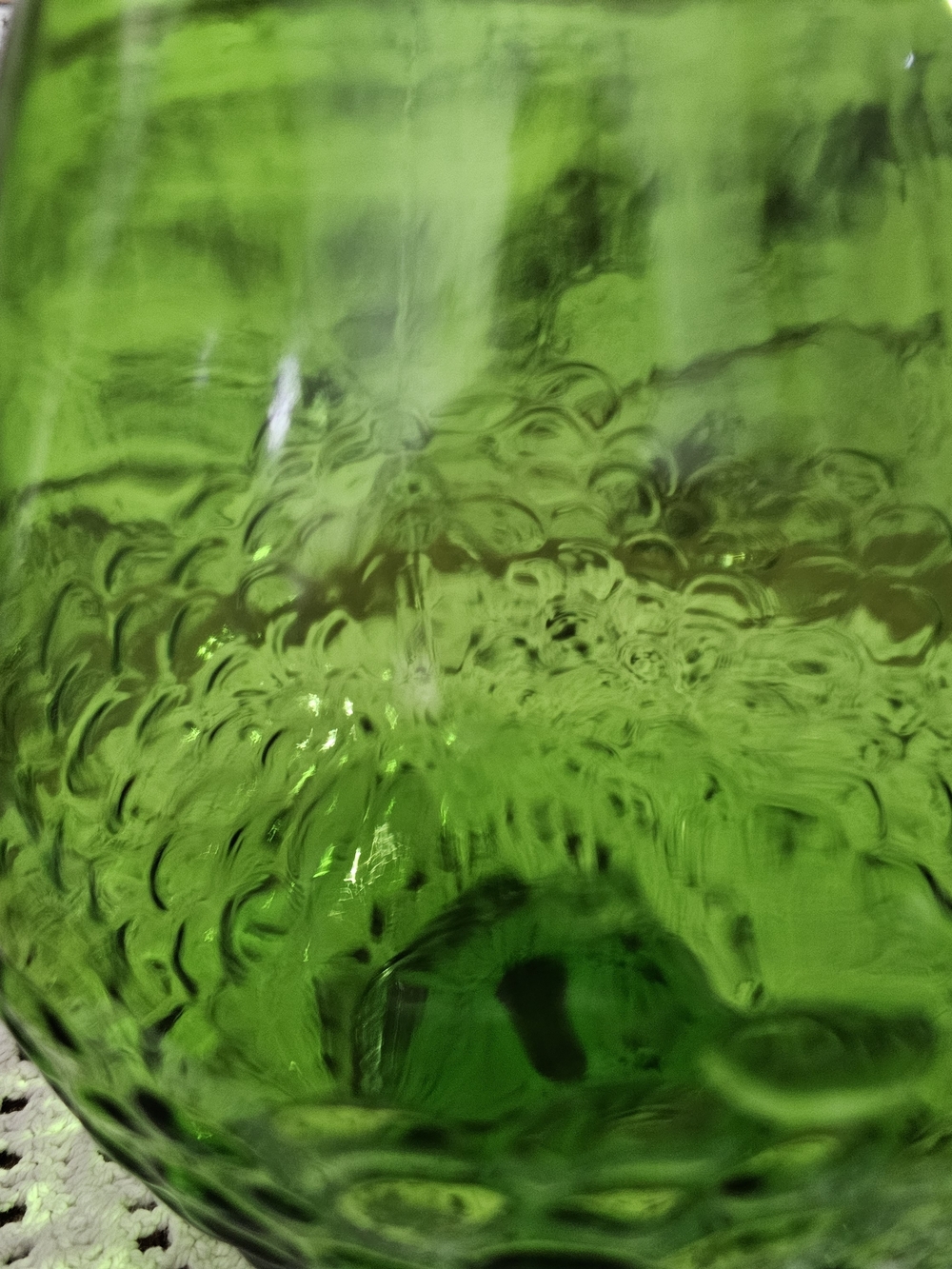 Green Textured Glass Bottle Vase - Picture 3 of 8
